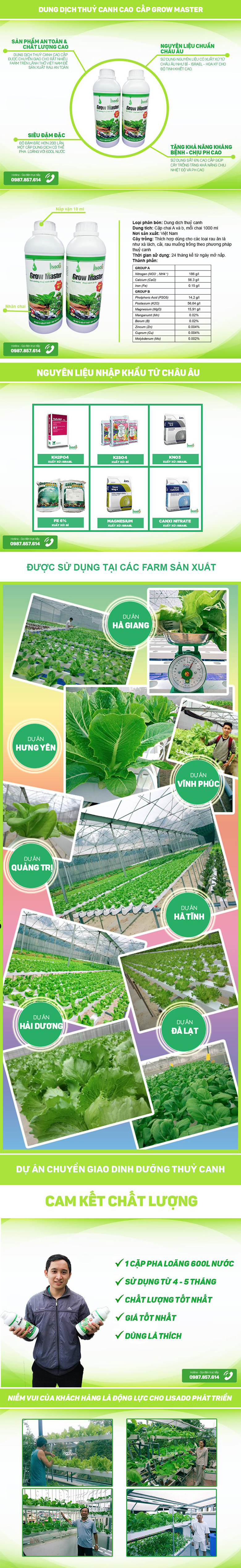 Dung dịch trồng rau thủy canh Grow Master