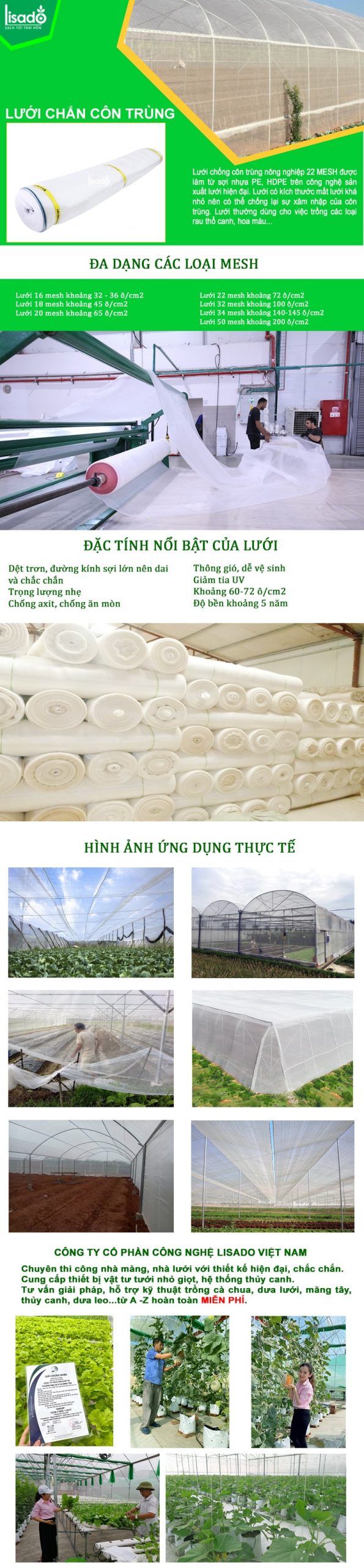 Lưới chống côn trùng độ bền cao, giá tốt