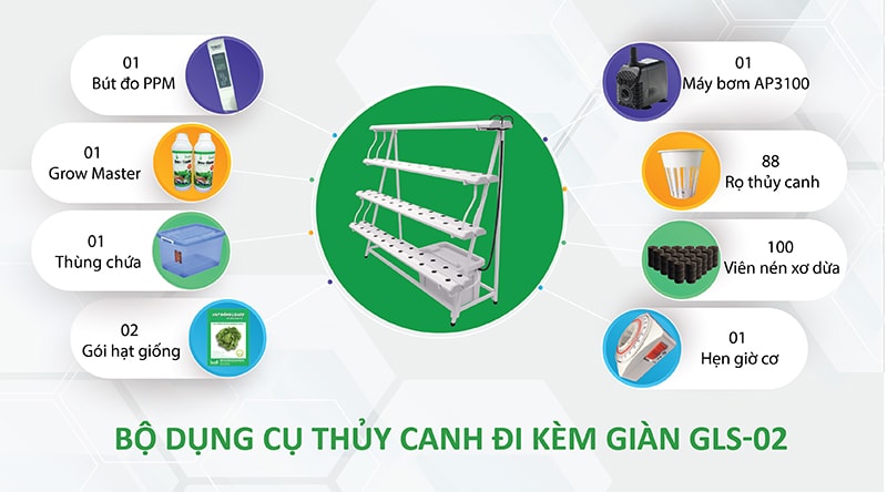 Bộ dụng cụ đi kèm giàn thủy canh GLS-02