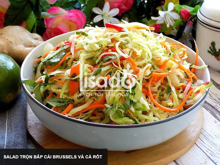 Salad trộn bắp cải Brussels và cà rốt