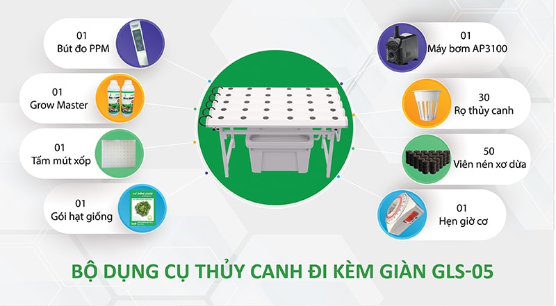 Giàn trồng rau thủy canh GLS-05