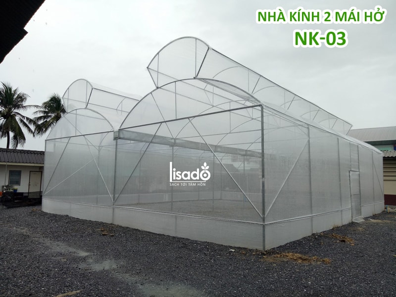 Nhà kính trồng rau 2 mái cố định NK-03 |  Top9nhacai.com VIỆT NAM
