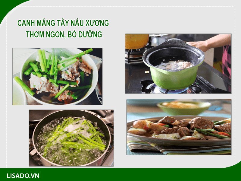 Canh măng tây nấu xương thơm ngon, bổ dưỡng