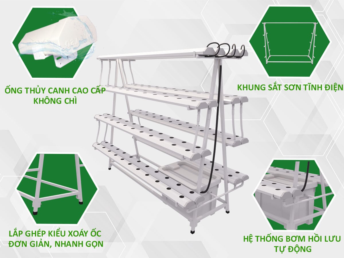 Giàn thủy canh lắp ghép chữ A GLS-09