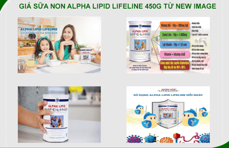 Giá sữa Alpha Lipid Lifeline 450g được cung cấp từ New Image