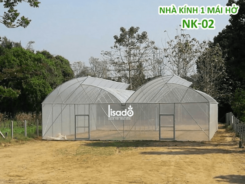 Mẫu nhà kính 1 mái hở NK-02